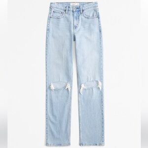 Abercrombie & Fitch Vintage Mid Rise 90s Straight Jean light destroy size 31/12R